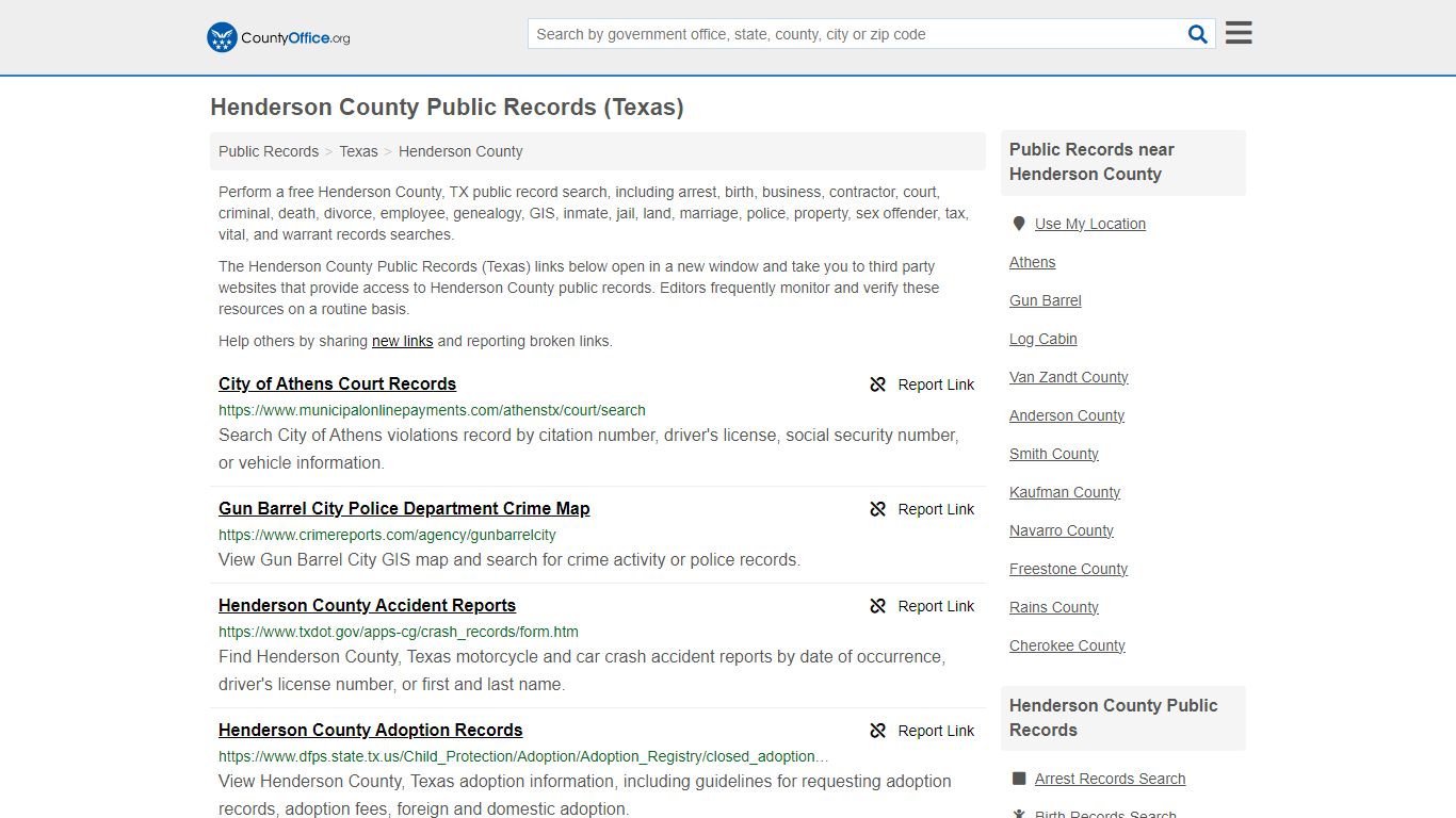 Public Records - Henderson County, TX (Business, Criminal, GIS ...
