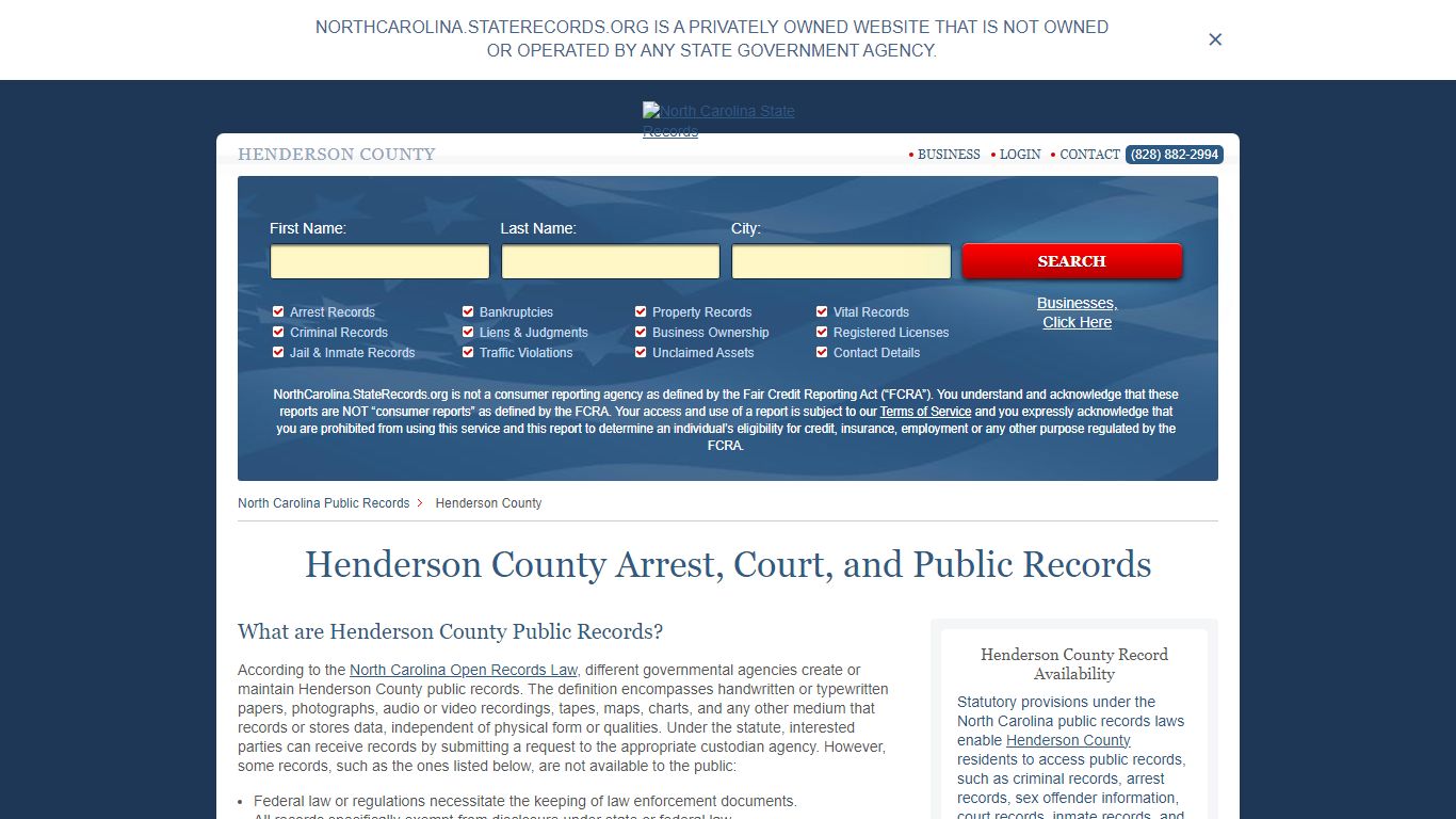 Henderson County Arrest, Court, and Public Records